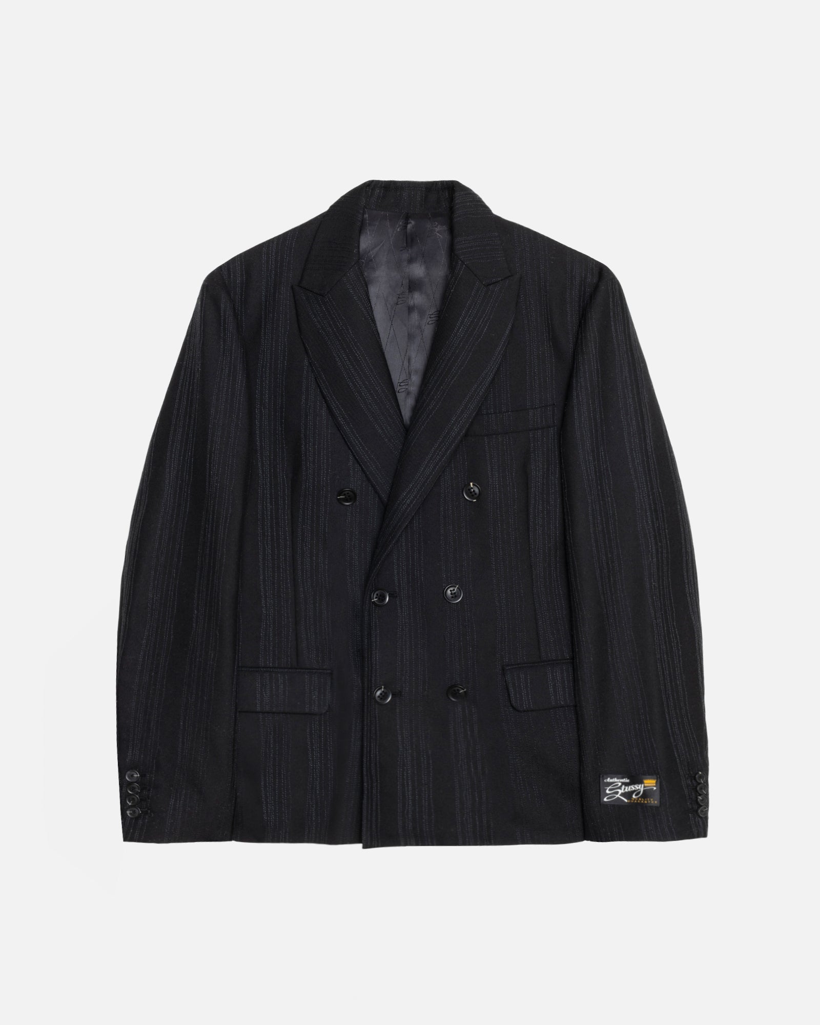 STITCH STRIPE DOUBLE-BREASTED BLAZER