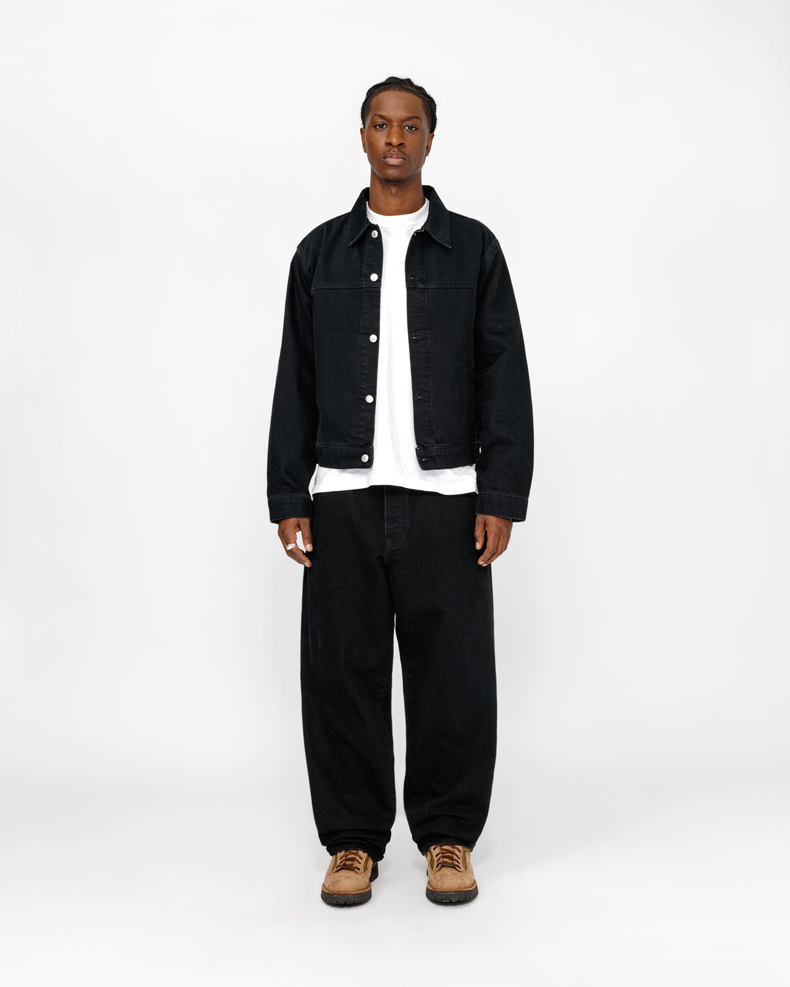 Trucker Jacket Denim in black – Stüssy