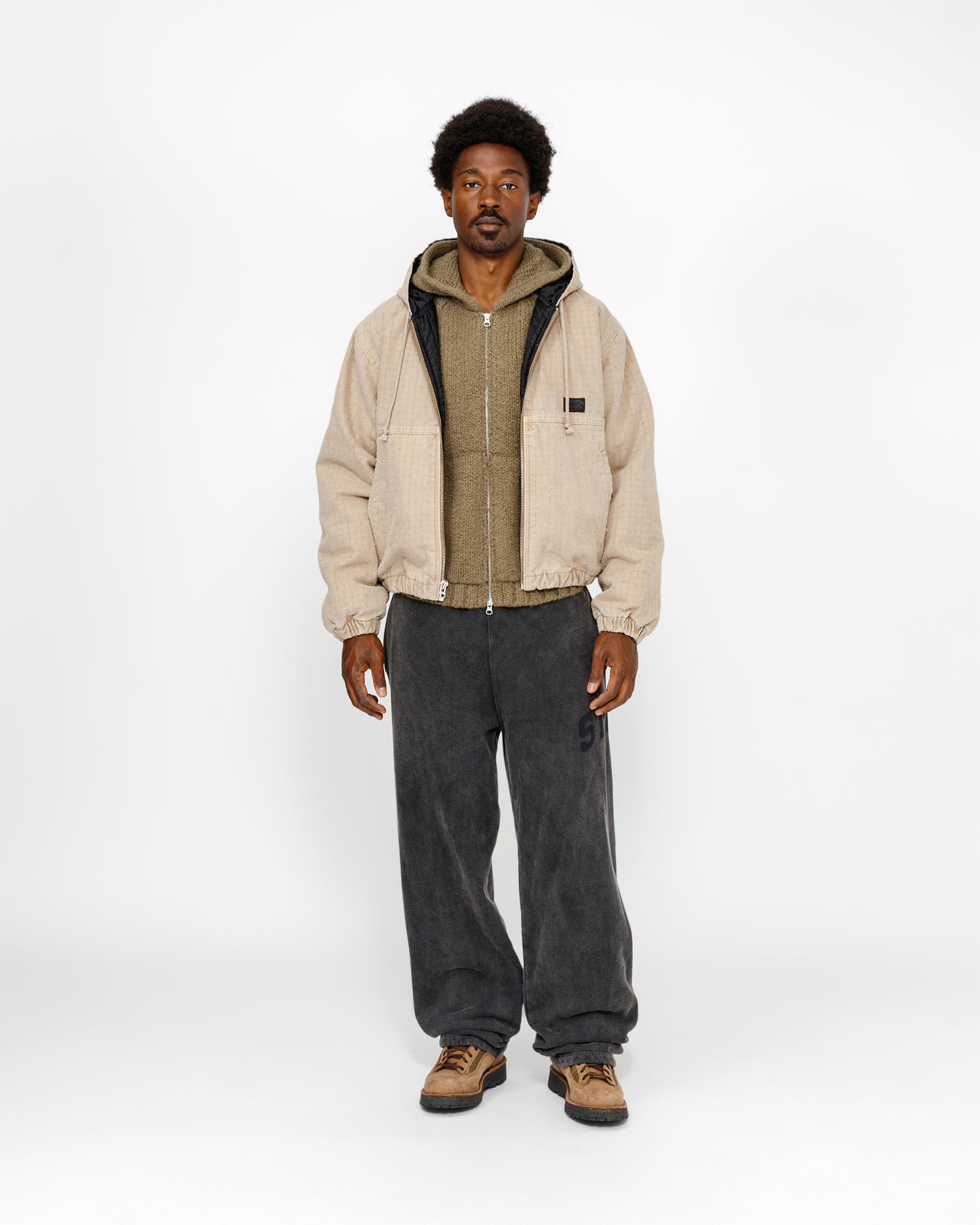 Work Jacket Canvas Needle Punch in khaki – Stüssy