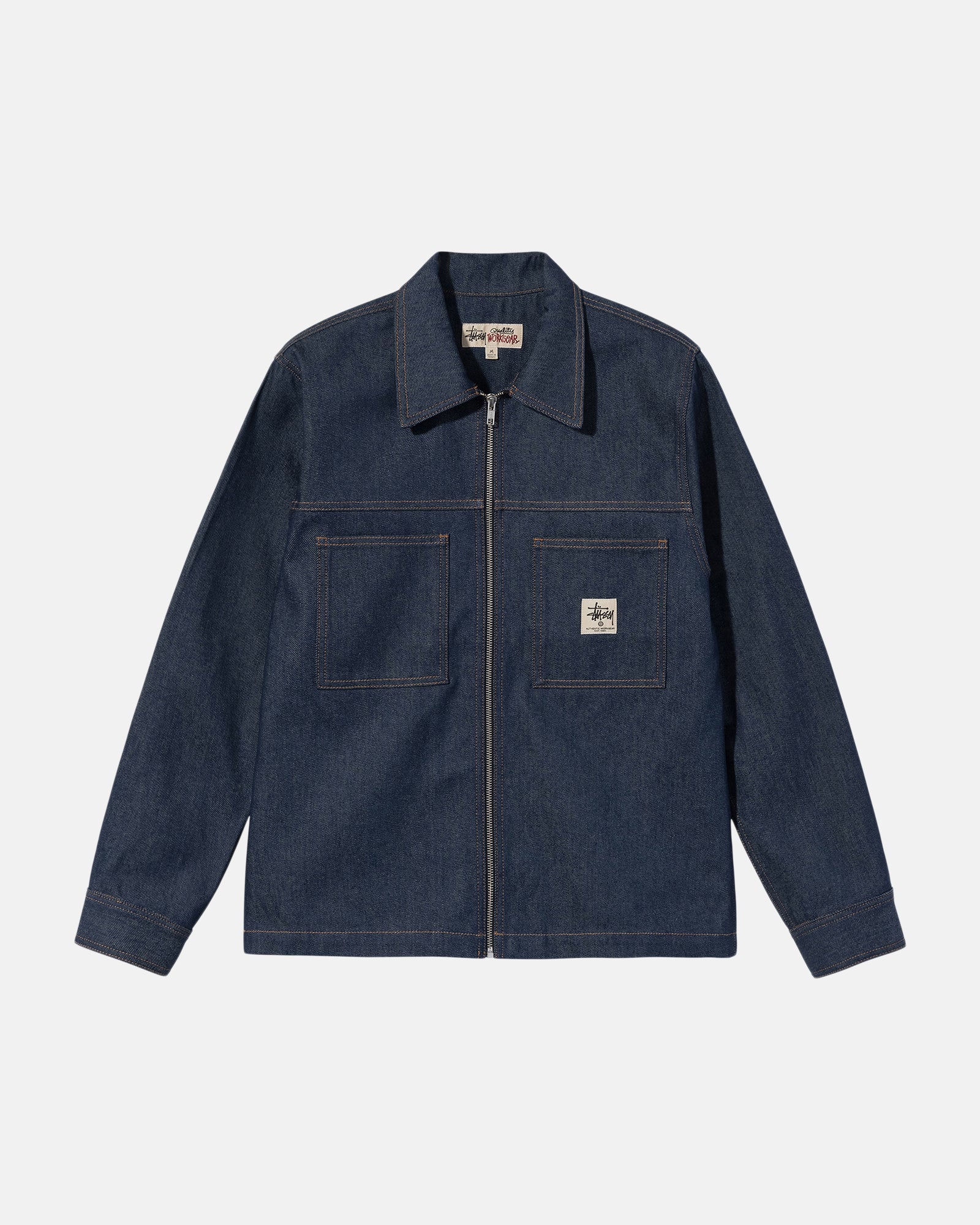 STUSSY DENIM ZIP UP WORK SHIRT - Gジャン/デニムジャケット