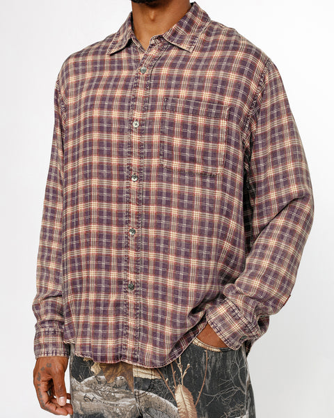 STÜSSY MATTHEW SHIRT PRINTED PLAID BRICK SHORTSLEEVE