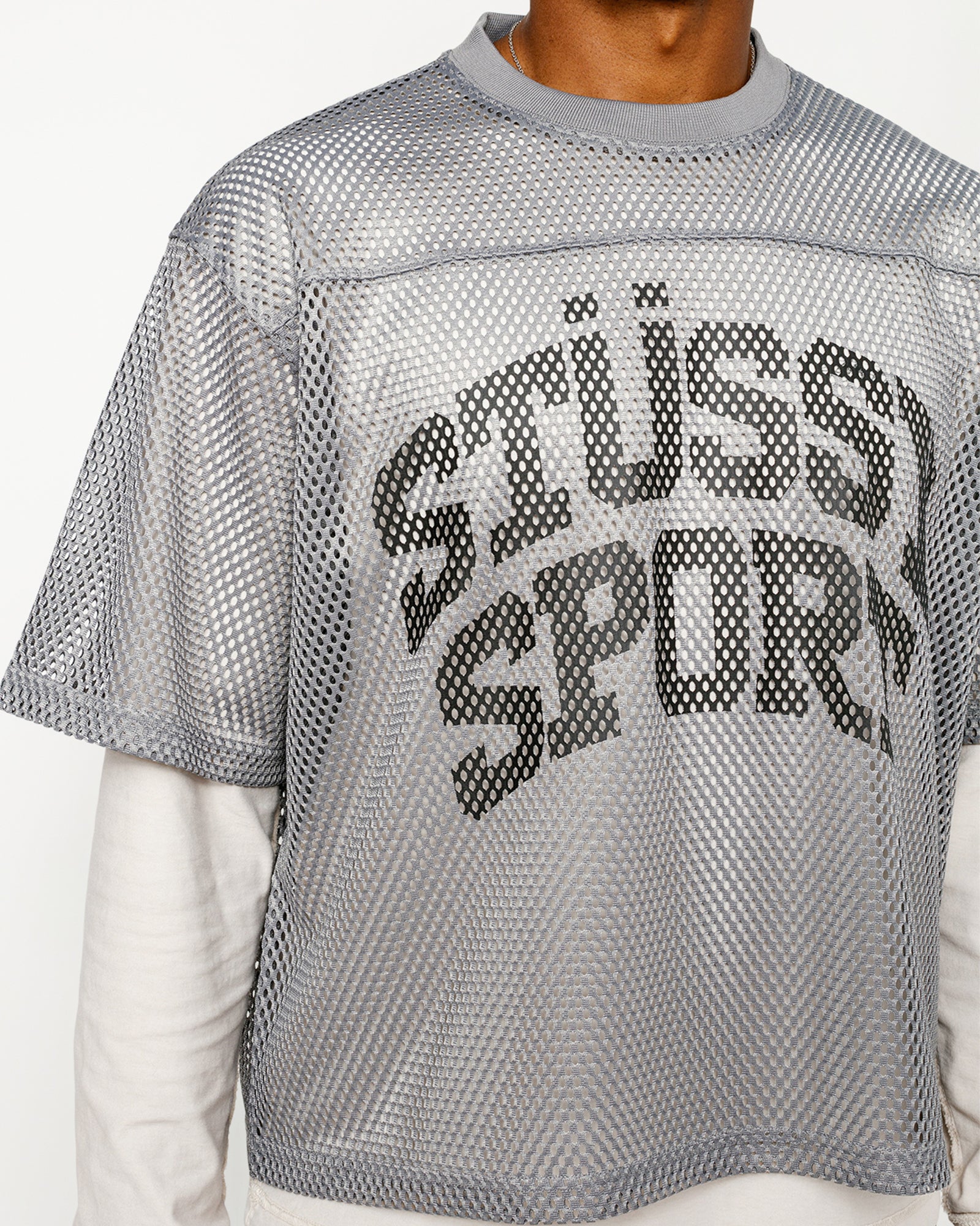 STÜSSY STÜSSY SPORT JERSEY SILVER SHORTSLEEVE