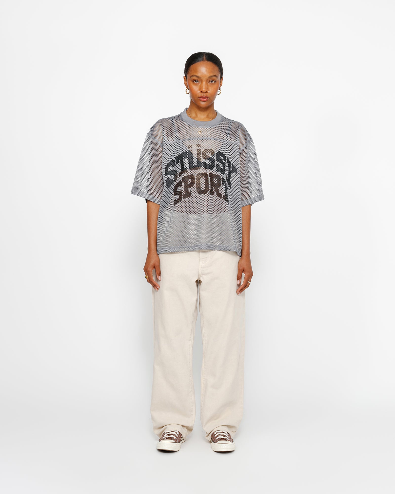 STÜSSY STÜSSY SPORT JERSEY SILVER SHORTSLEEVE