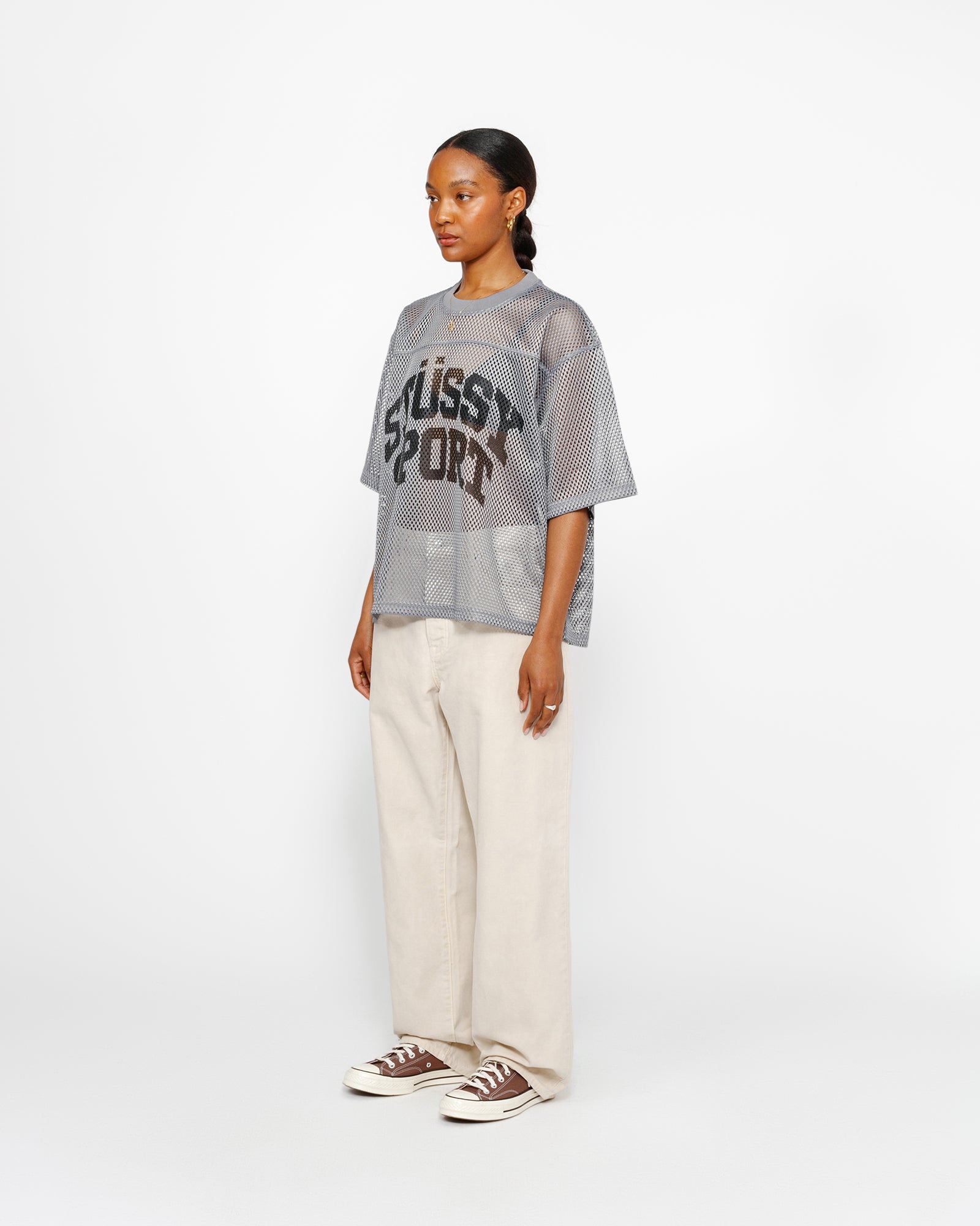 STÜSSY STÜSSY SPORT JERSEY SILVER SHORTSLEEVE