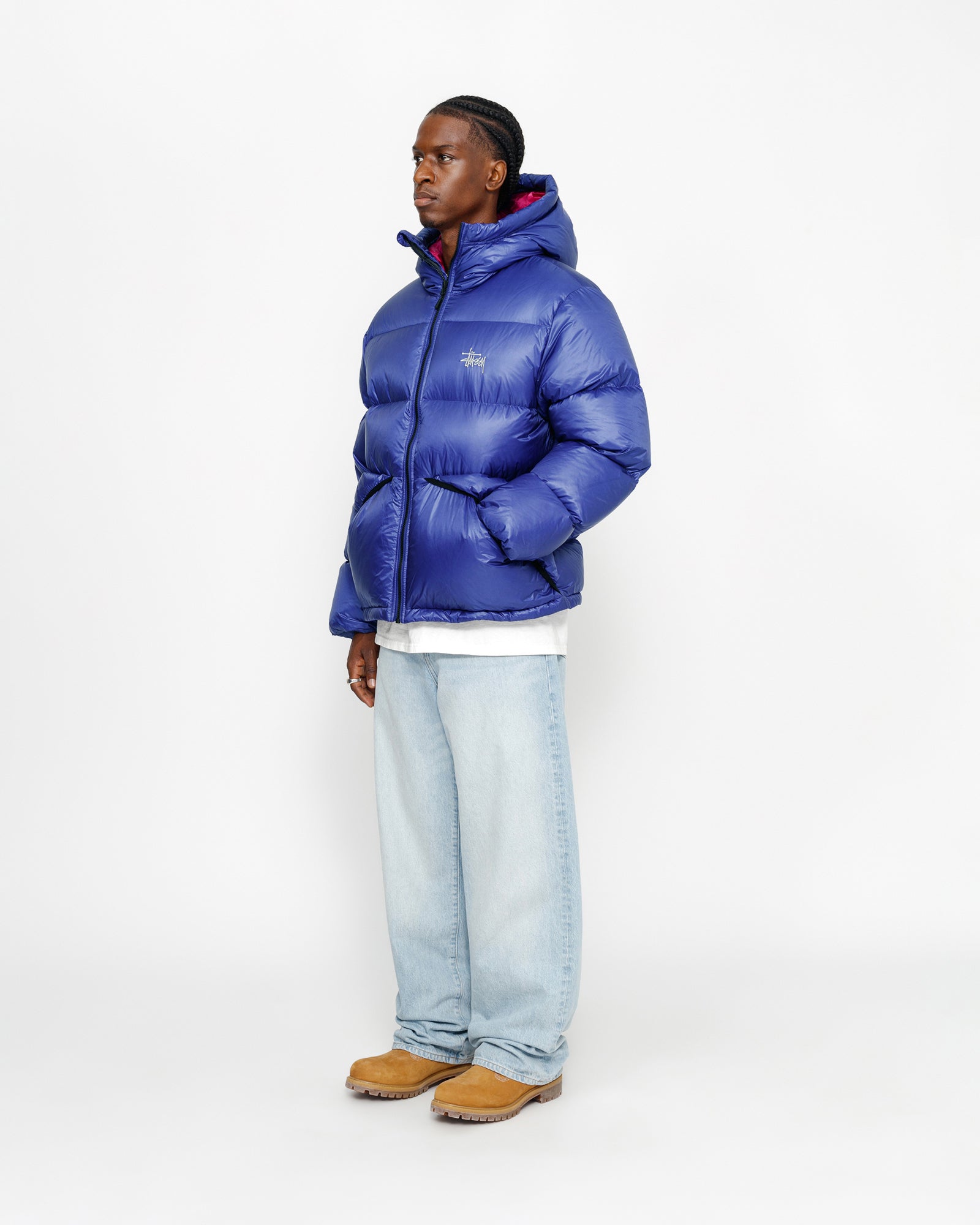 Down Parka Micro Ripstop in blue Stussy