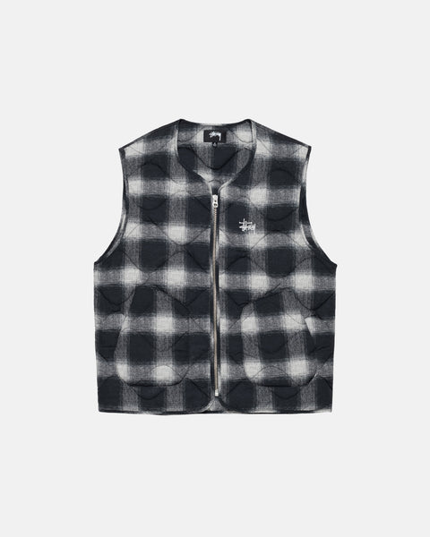 PLAID NYLON LINER VEST