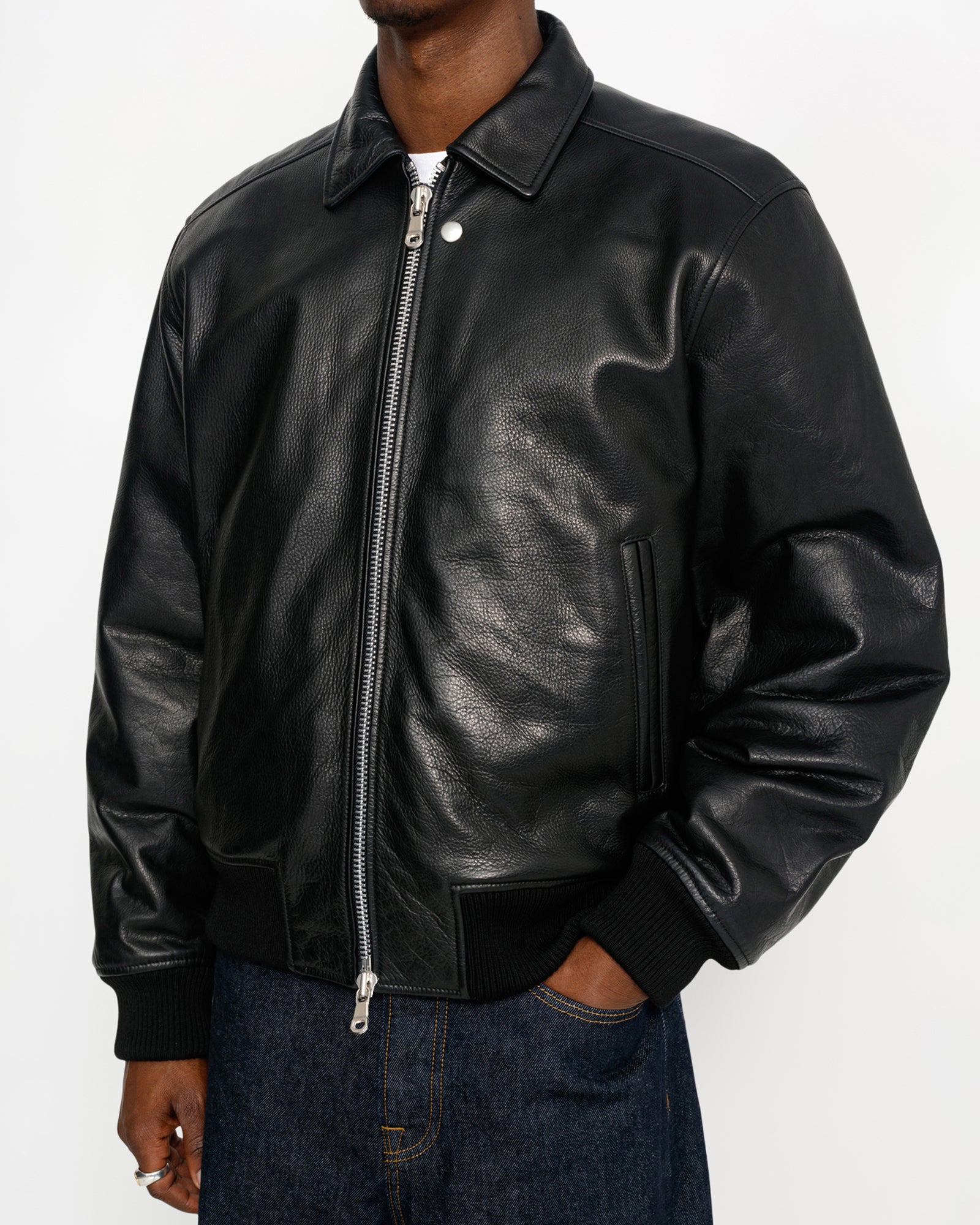 Flight jacket leather best sale