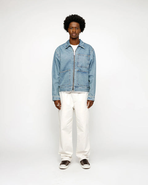 STÜSSY BEACH PANT BRUSHED COTTON BONE PANTS