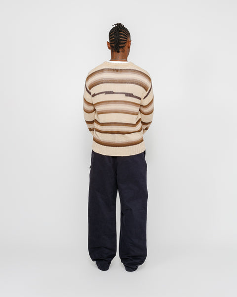 STÜSSY BEACH PANT BRUSHED COTTON NAVY PANTS