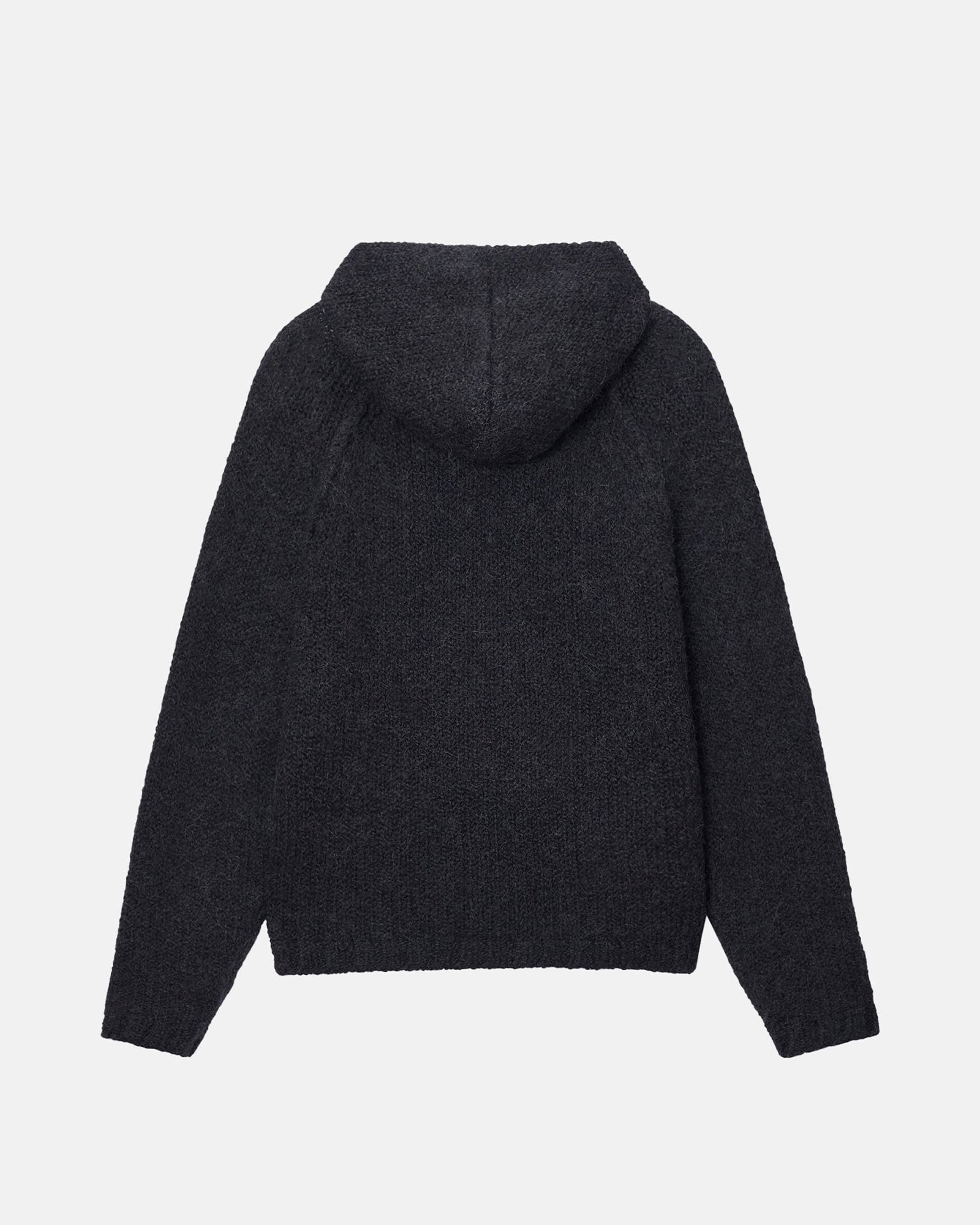 Chunky Knit Zip Hoodie in black – Stüssy