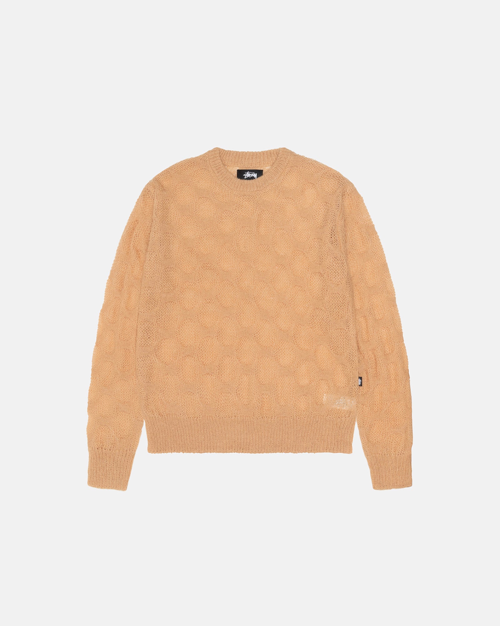 STÜSSY LOOSE KNIT CROSS CABLE SWEATER SAND SWEATER