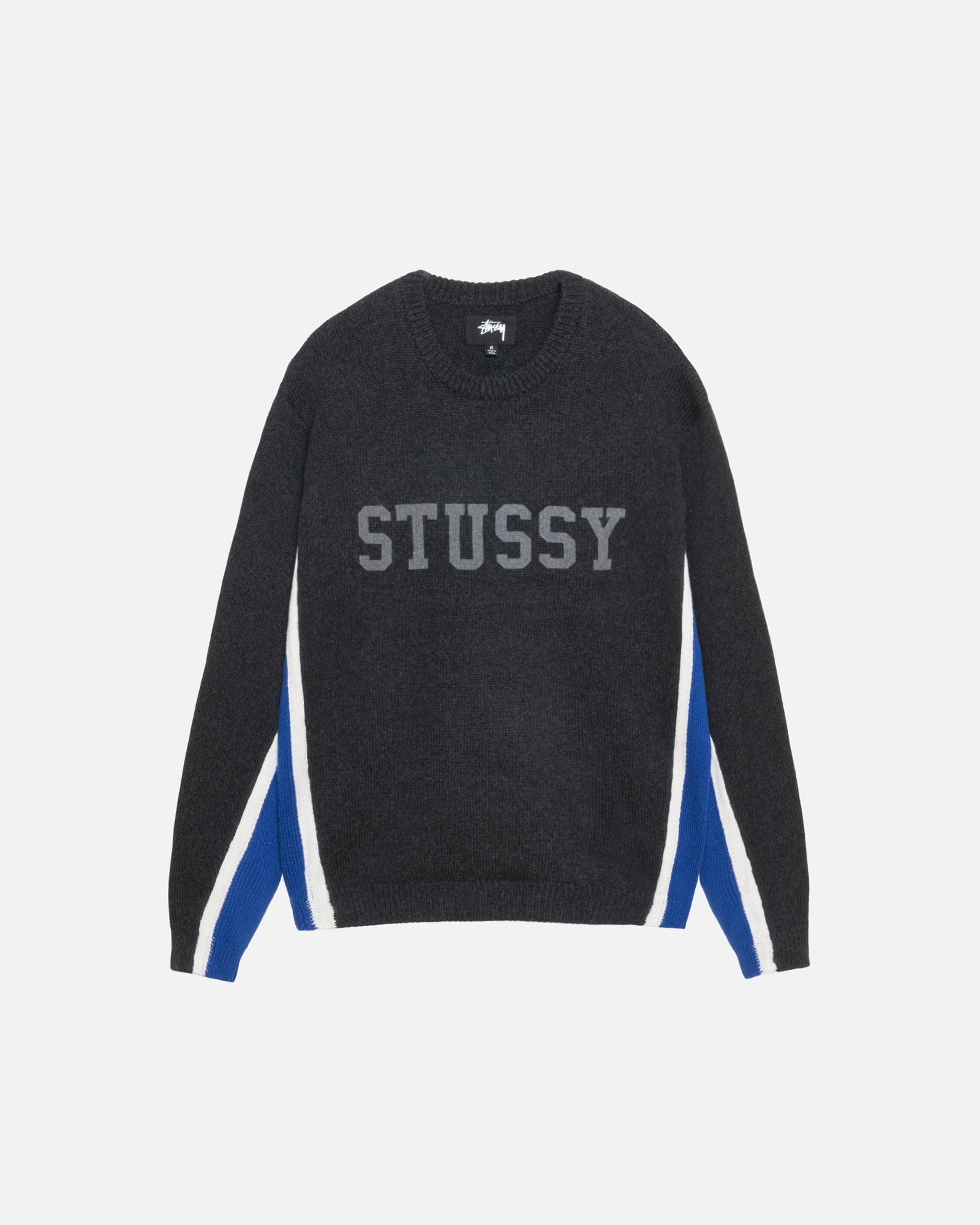 Contrast Stripe Crew in charcoal – Stüssy