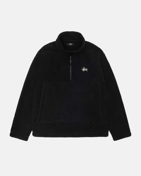 Polar Fleece Half Zip Mock Neck in black – Stüssy