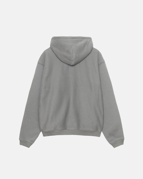 STÜSSY OUTLINE ZIP HOODIE GREY SWEATS