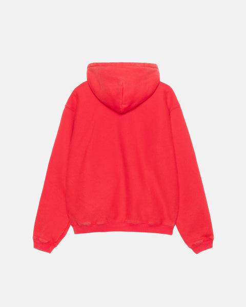 STÜSSY OUTLINE ZIP HOODIE RED SWEATS