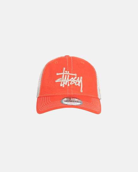 STÜSSY NEW ERA 9TWENTY BASIC TRUCKER ORANGE HEADWEAR