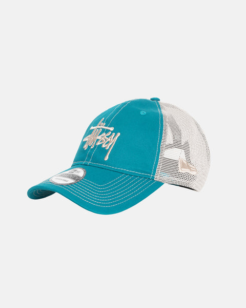 STÜSSY NEW ERA 9TWENTY BASIC TRUCKER TEAL HEADWEAR