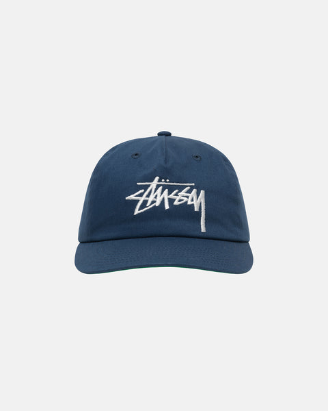 STÜSSY MID-DEPTH BIG STOCK SNAPBACK NAVY HEADWEAR