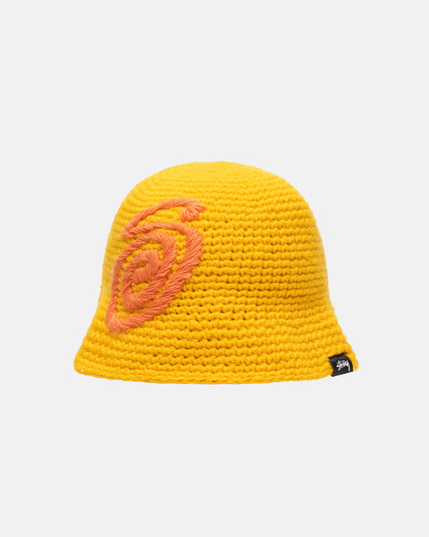 Bucket Hat Swirly S Knit in yellow – Stüssy