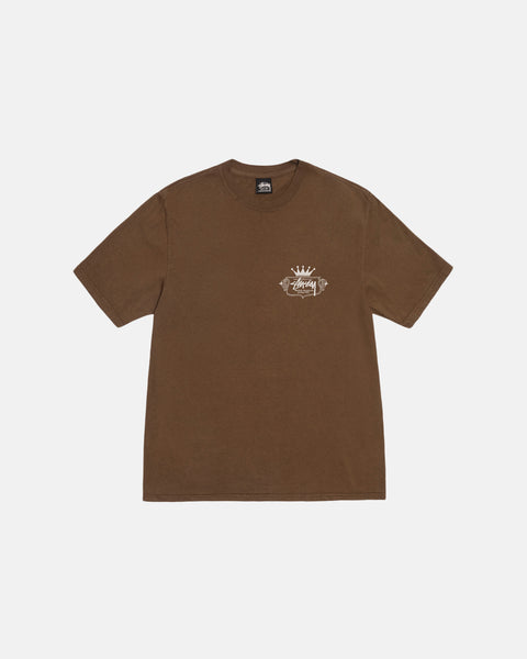 STÜSSY BUILT TO LAST TEE PIGMENT DYED BROWN SHORTSLEEVE