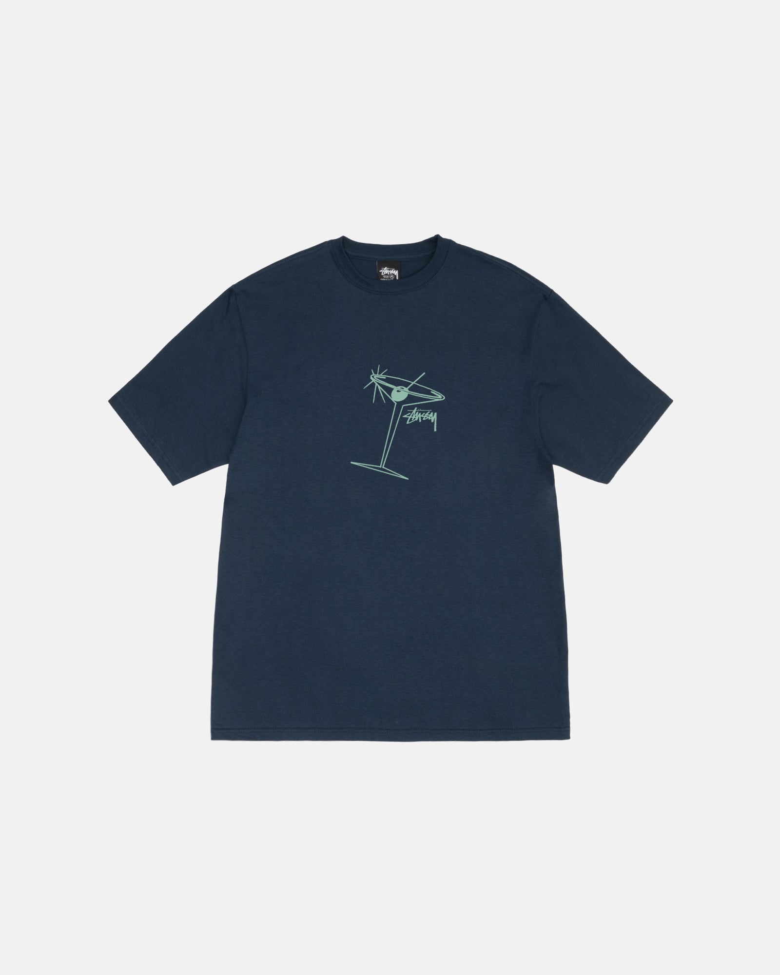 STÜSSY MARTINI TEE NAVY SHORTSLEEVE