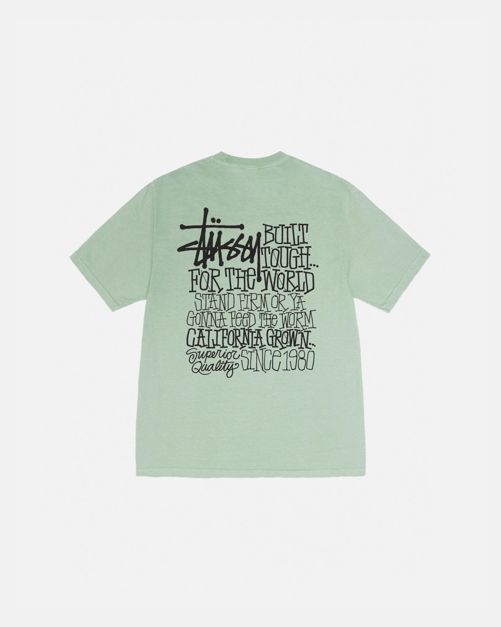 STÜSSY CALIFORNIA GROWN TEE PIGMENT DYED GRANITE SHORTSLEEVE