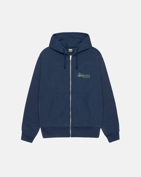 Superior Quality Zip Hoodie in navy Stussy