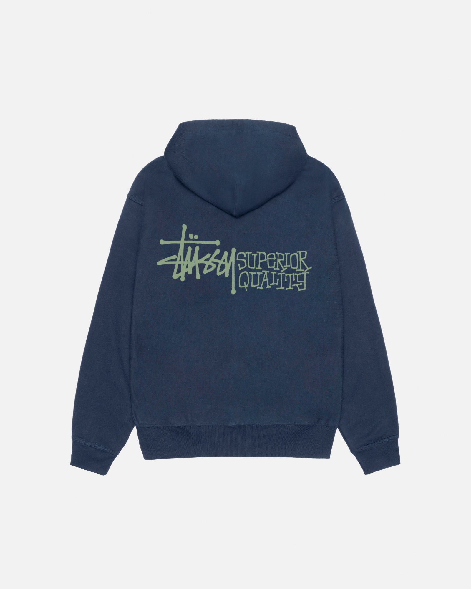 Superior Quality Zip Hoodie in navy Stussy