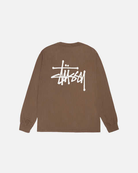 BASIC STÜSSY LS TEE PIGMENT DYED BROWN TEES