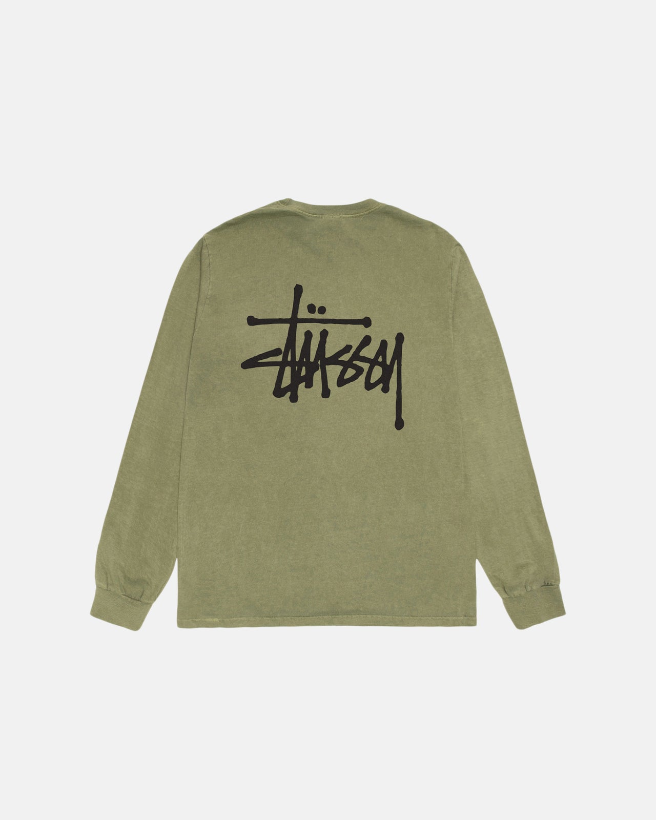 Basic Stüssy Ls Tee Pigment Dyed in olive – Stüssy