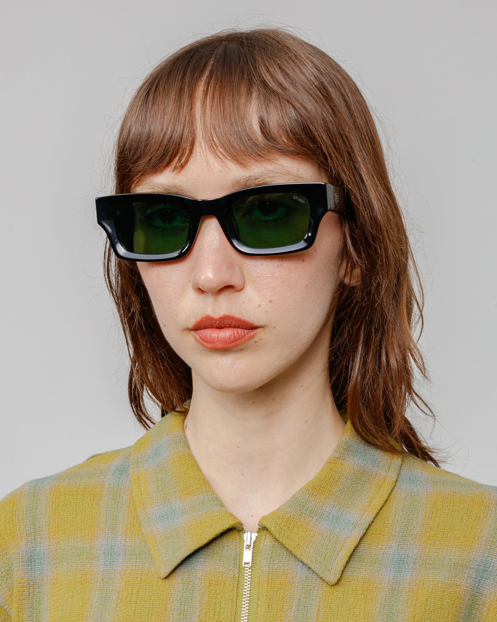 Stüssy Vincent Sunglasses Black / Green Lens Eyewear