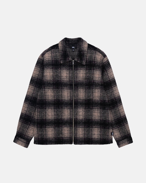 WOOL PLAID ZIP SHIRT