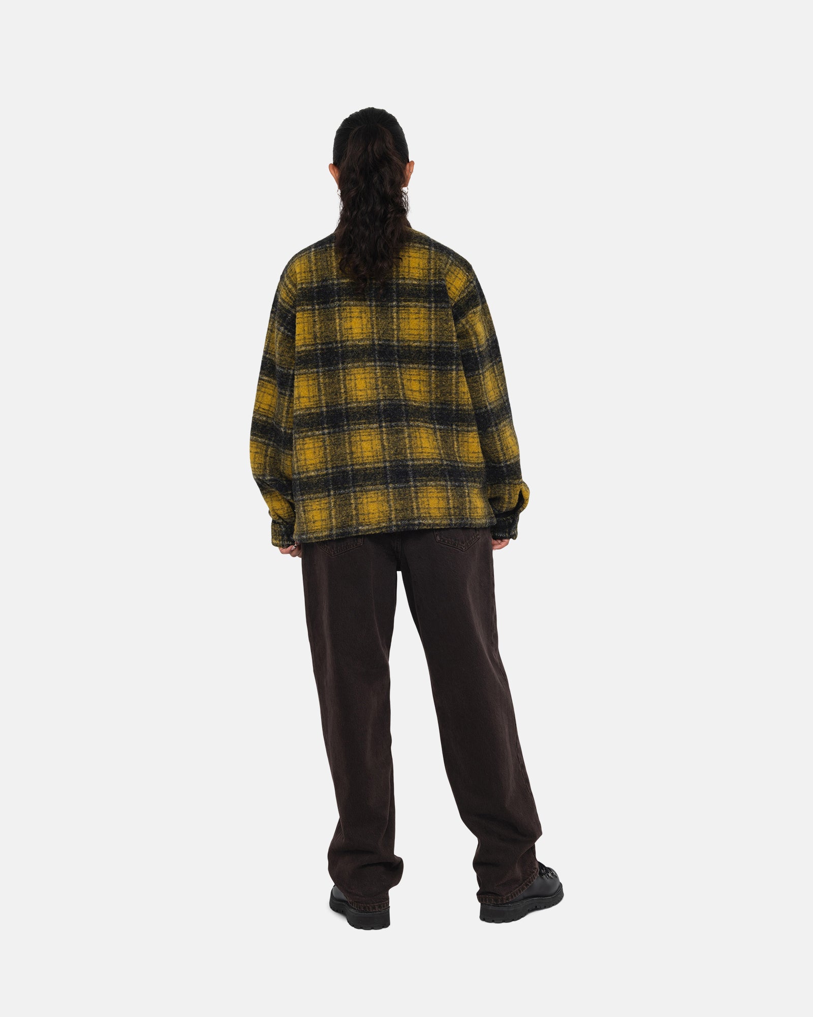 WOOL PLAID ZIP SHIRT