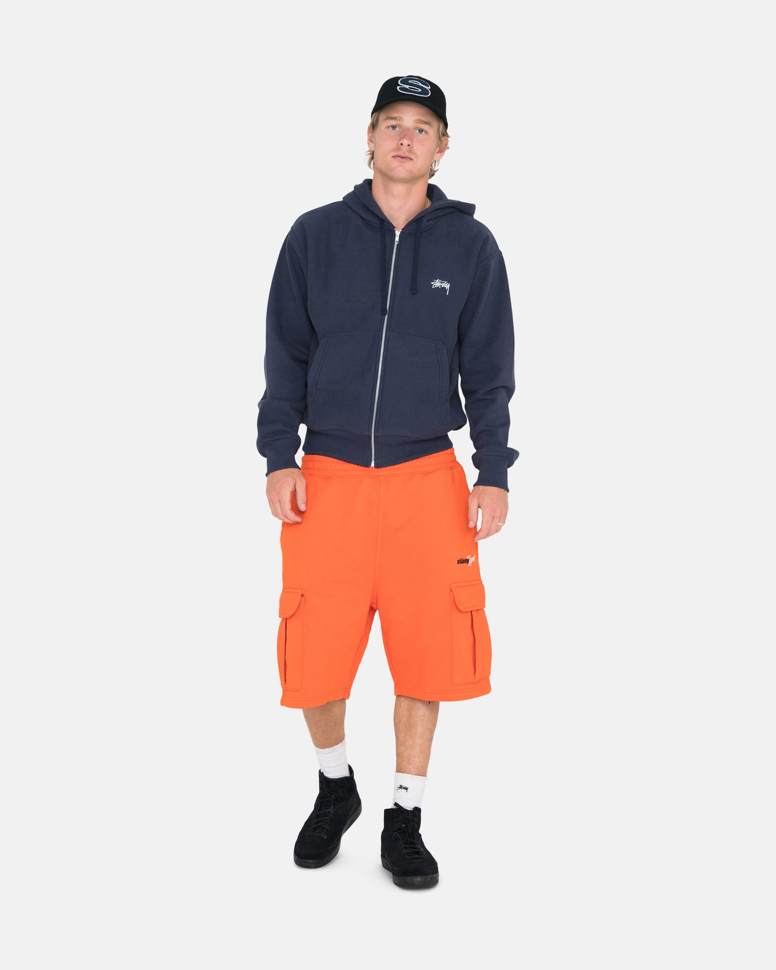 STUSSY sports cargo fleece short Msize-