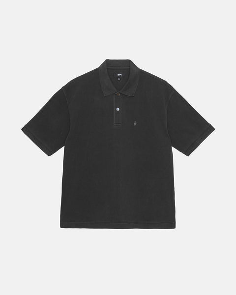 Pigment Dyed Pique Polo in black – Stüssy