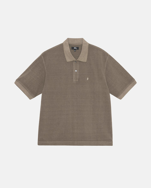 Pigment Dyed Pique Polo in taupe – Stüssy