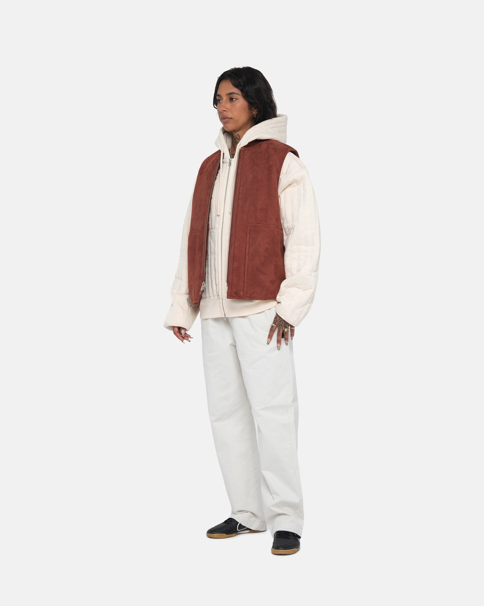 Reversible Shearling Workgear Vest in burgundy – Stüssy