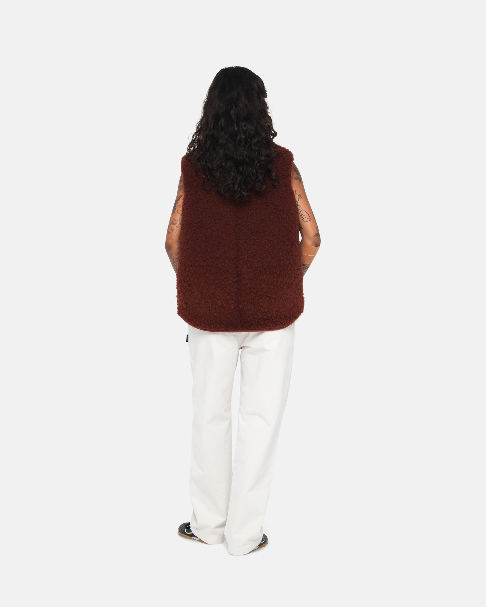 Reversible Shearling Workgear Vest in burgundy – Stüssy