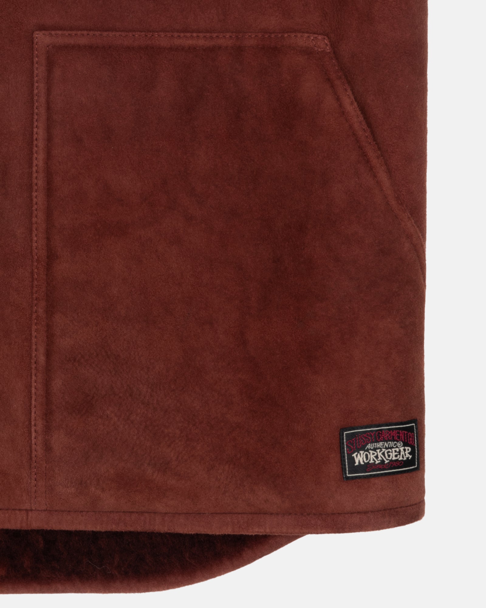 Reversible Shearling Workgear Vest in burgundy – Stüssy