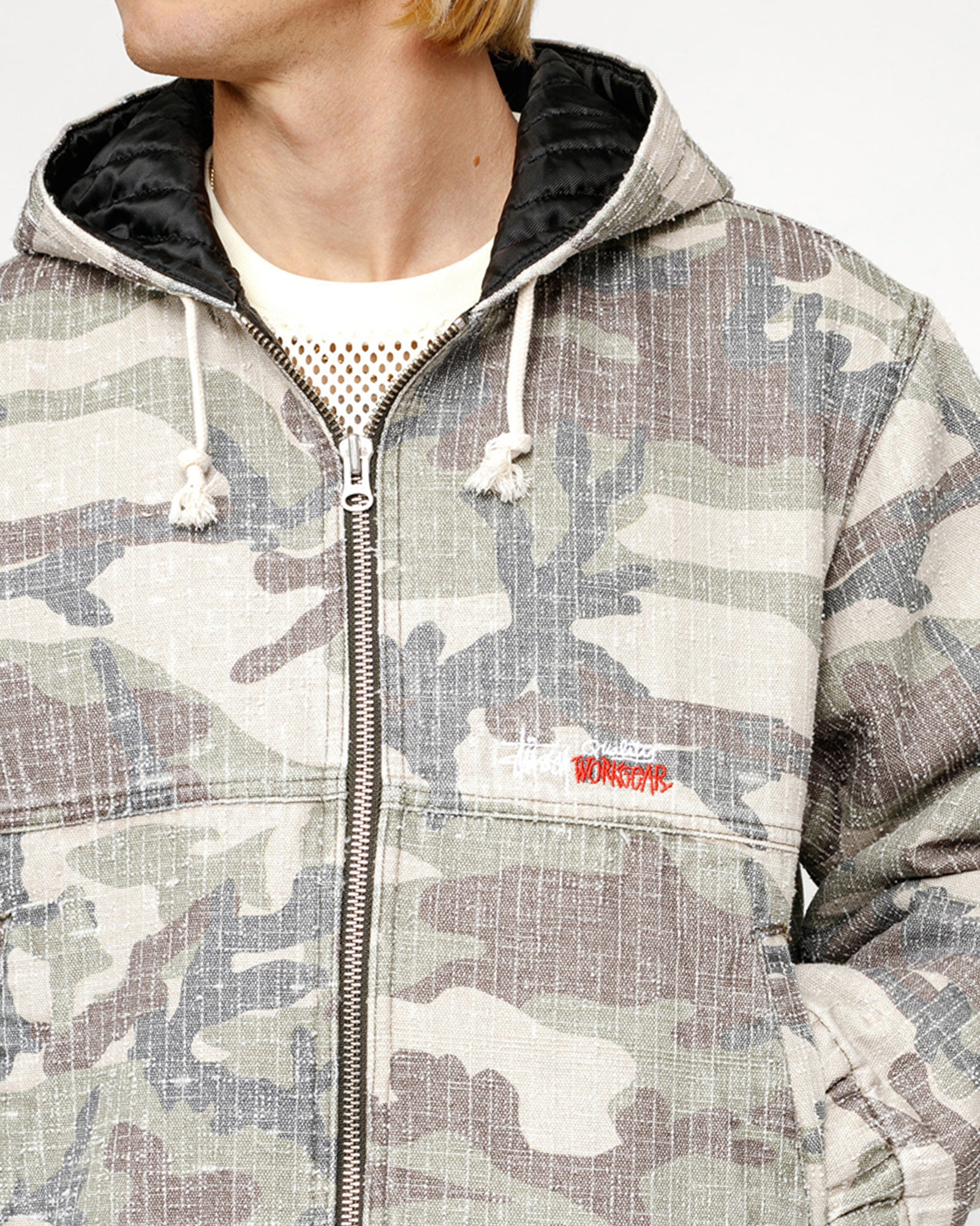 WORK JACKET CAMO CANVAS NEEDLEPUNCH