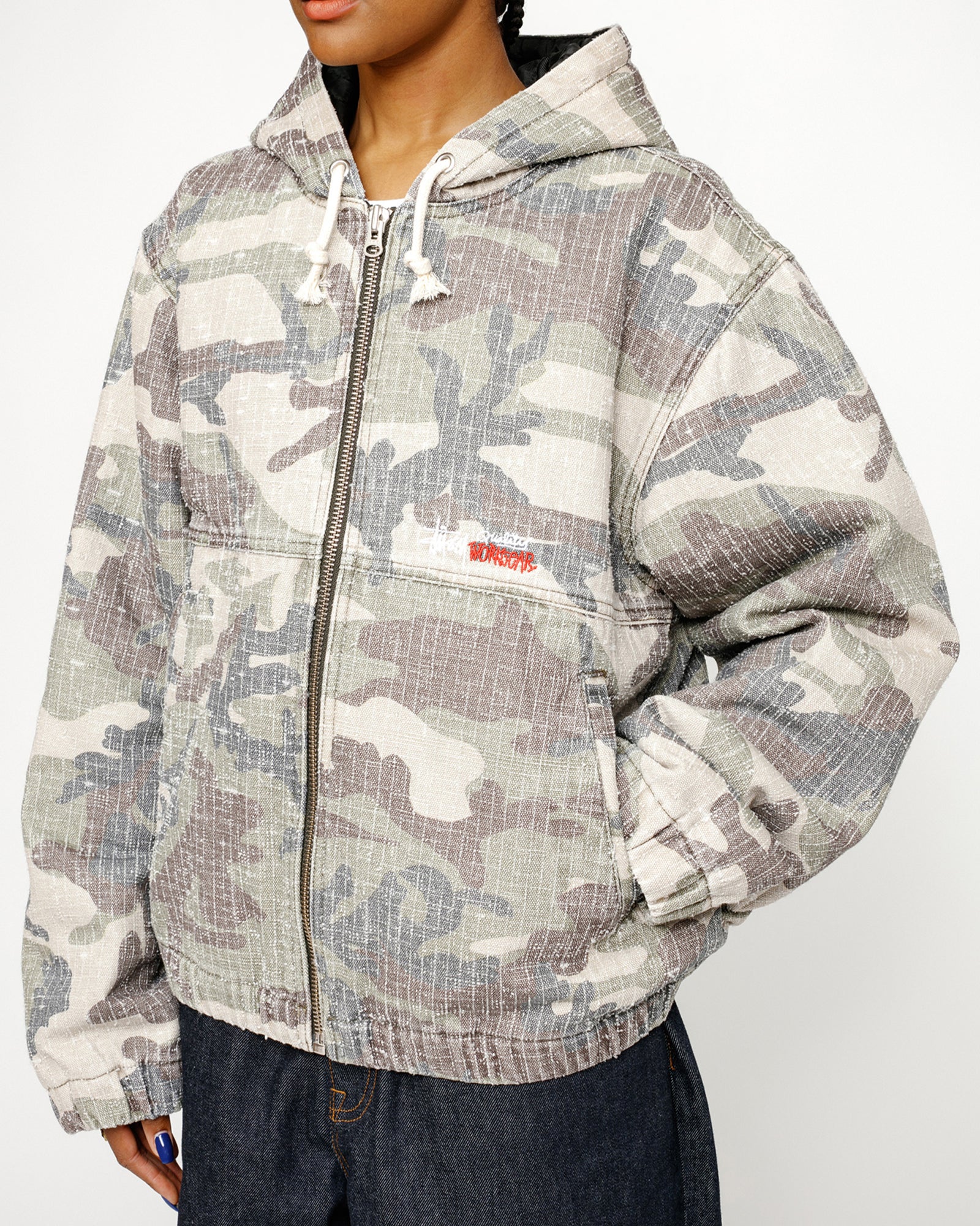 WORK JACKET CAMO CANVAS NEEDLEPUNCH