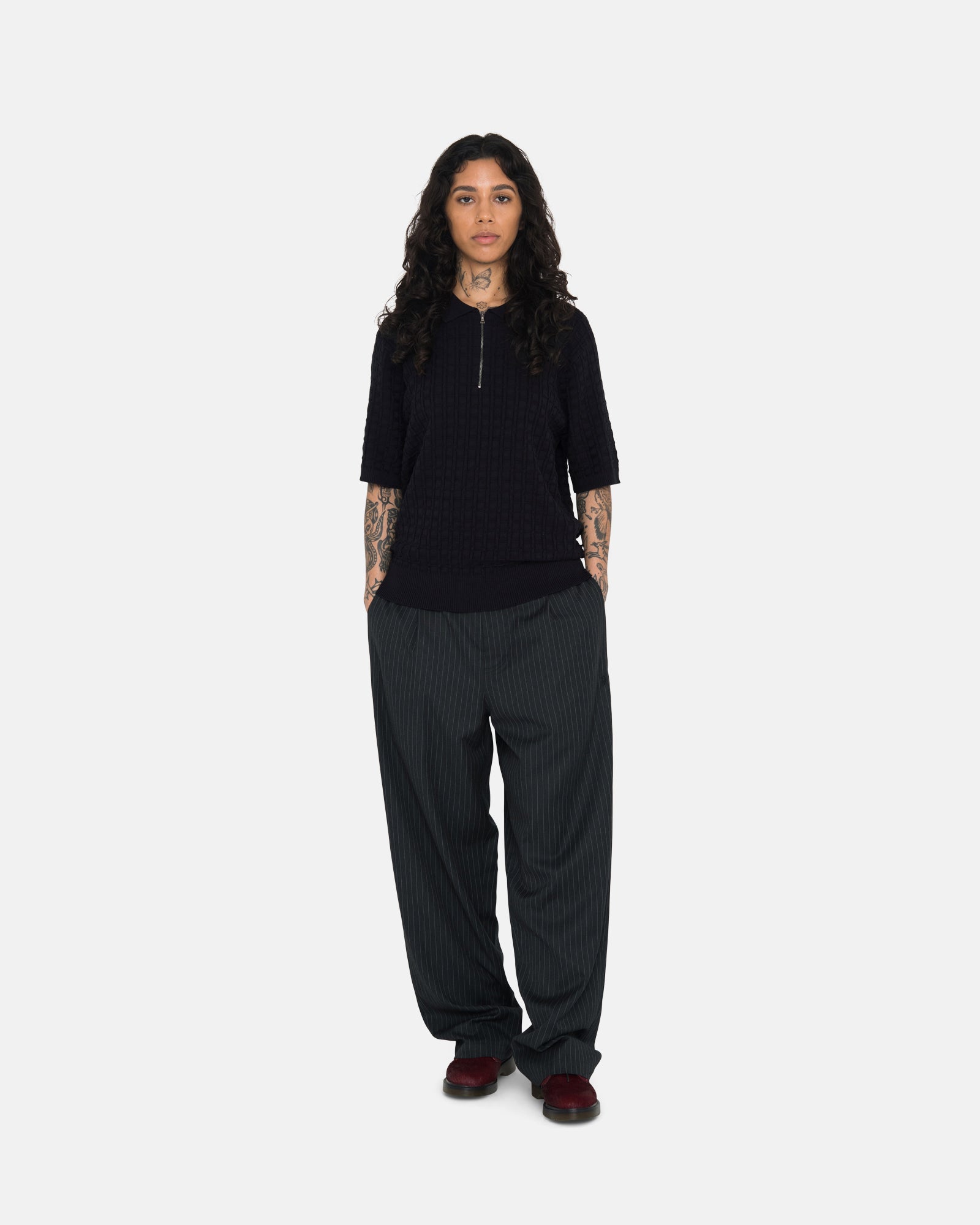 Stripe Volume Pleated Trouser - Unisex Pants | Stüssy