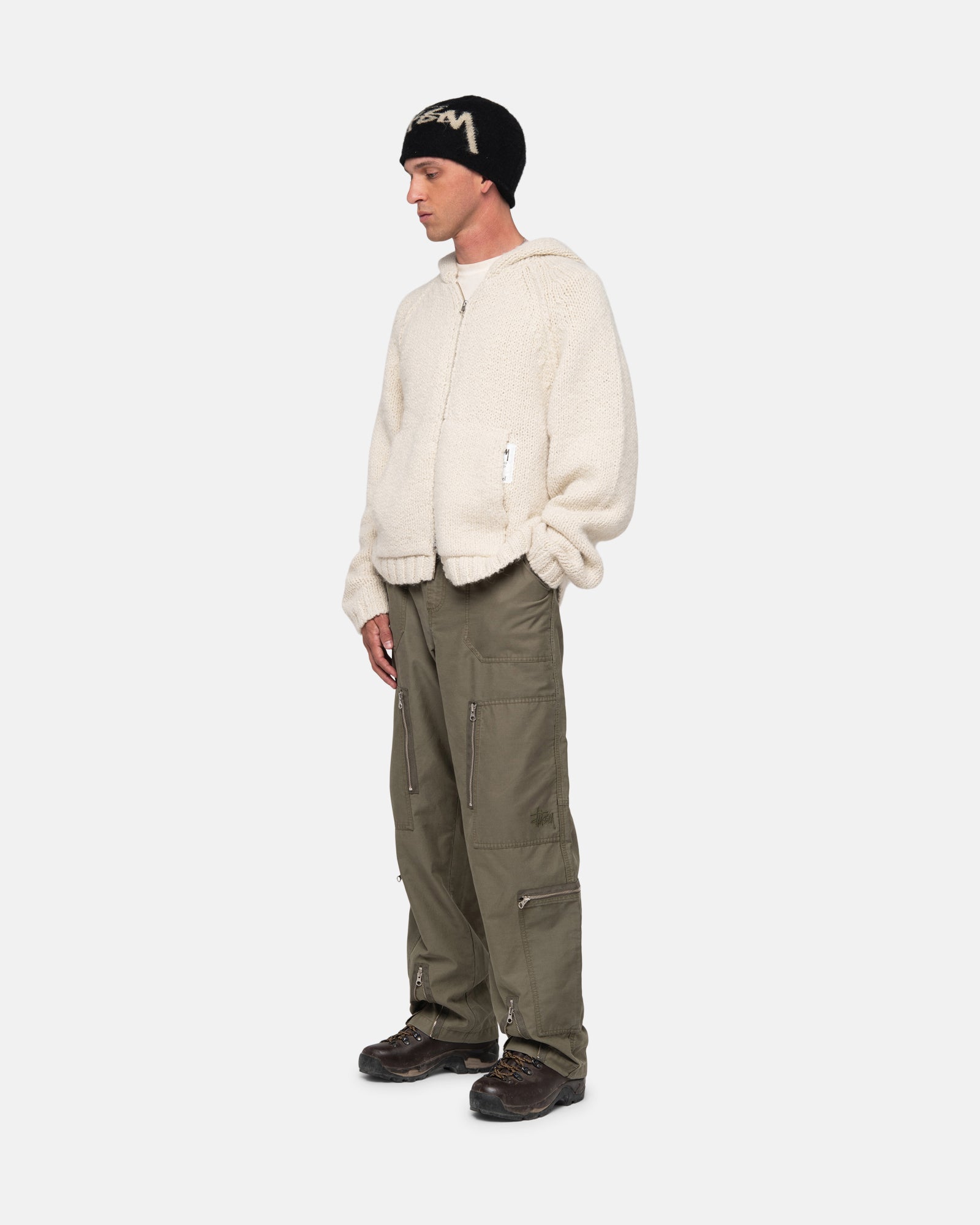 L Stussy Nyco Over Trousers Olive-