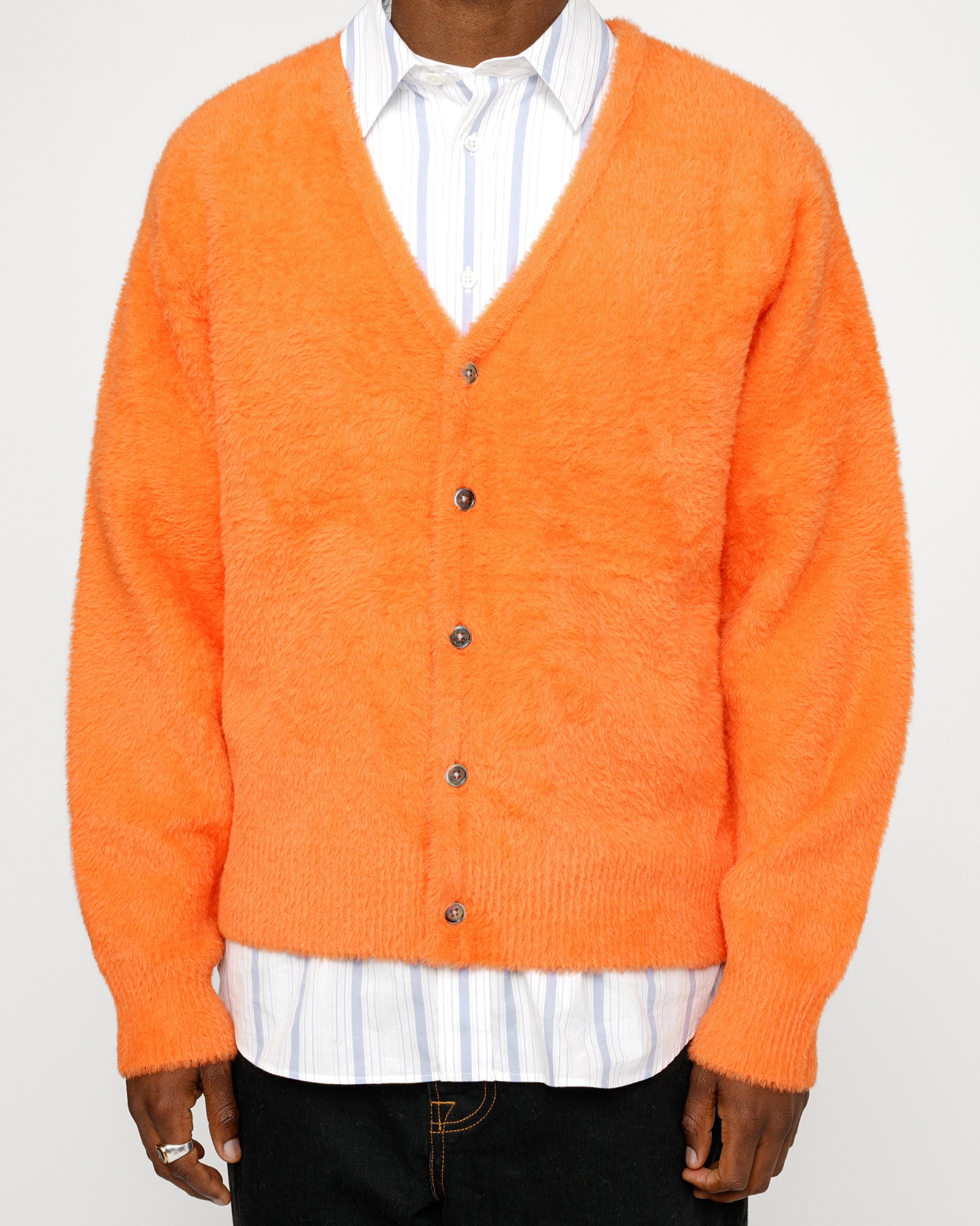 Shaggy Cardigan in red orange – Stüssy