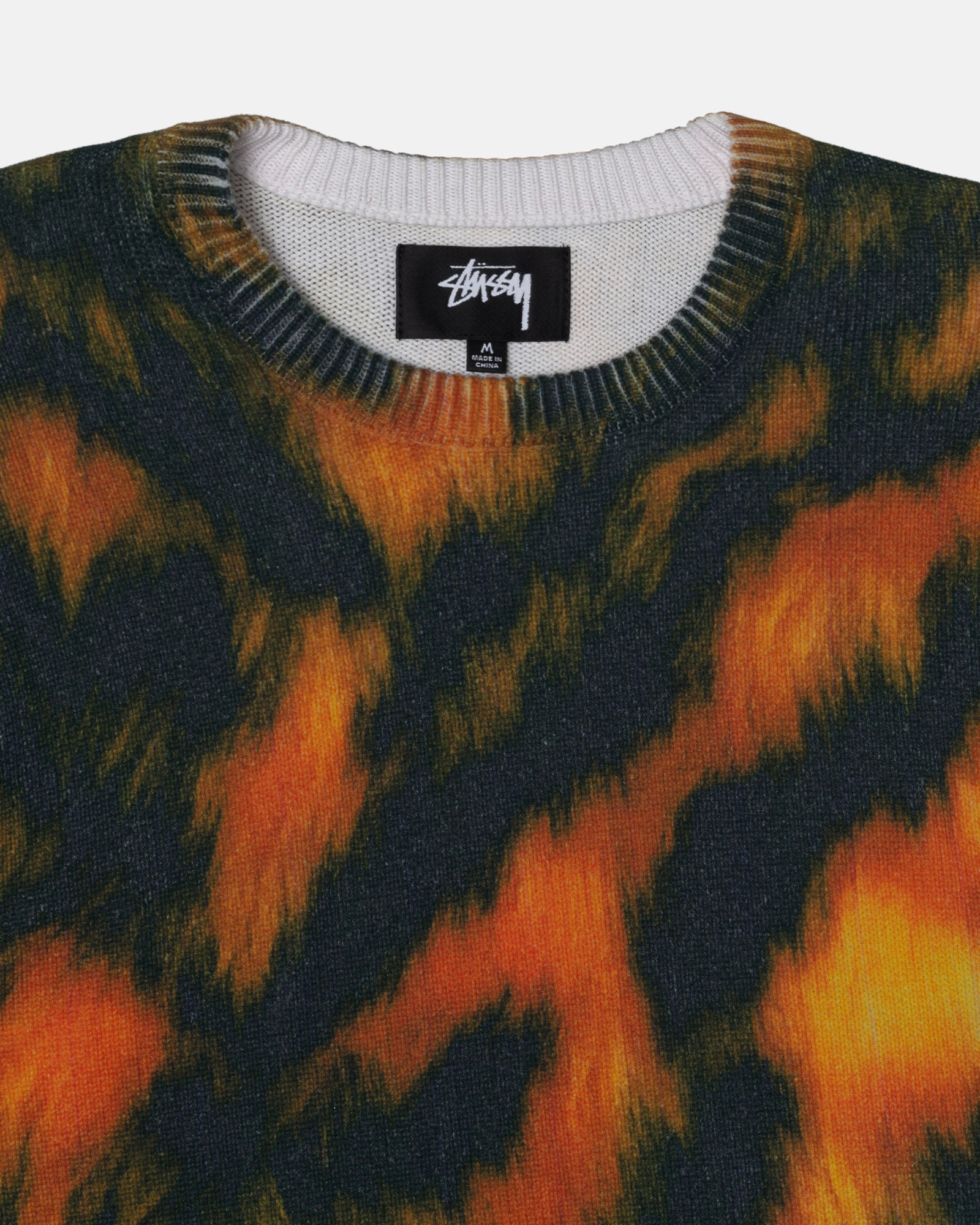 PRINTED FUR SWEATER