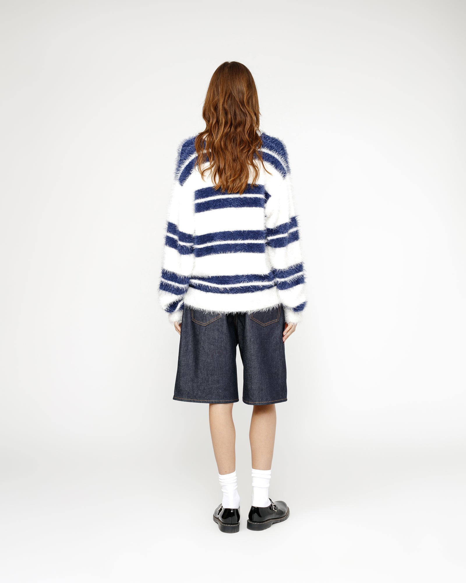 HAIRY STRIPE CREW SWEATER