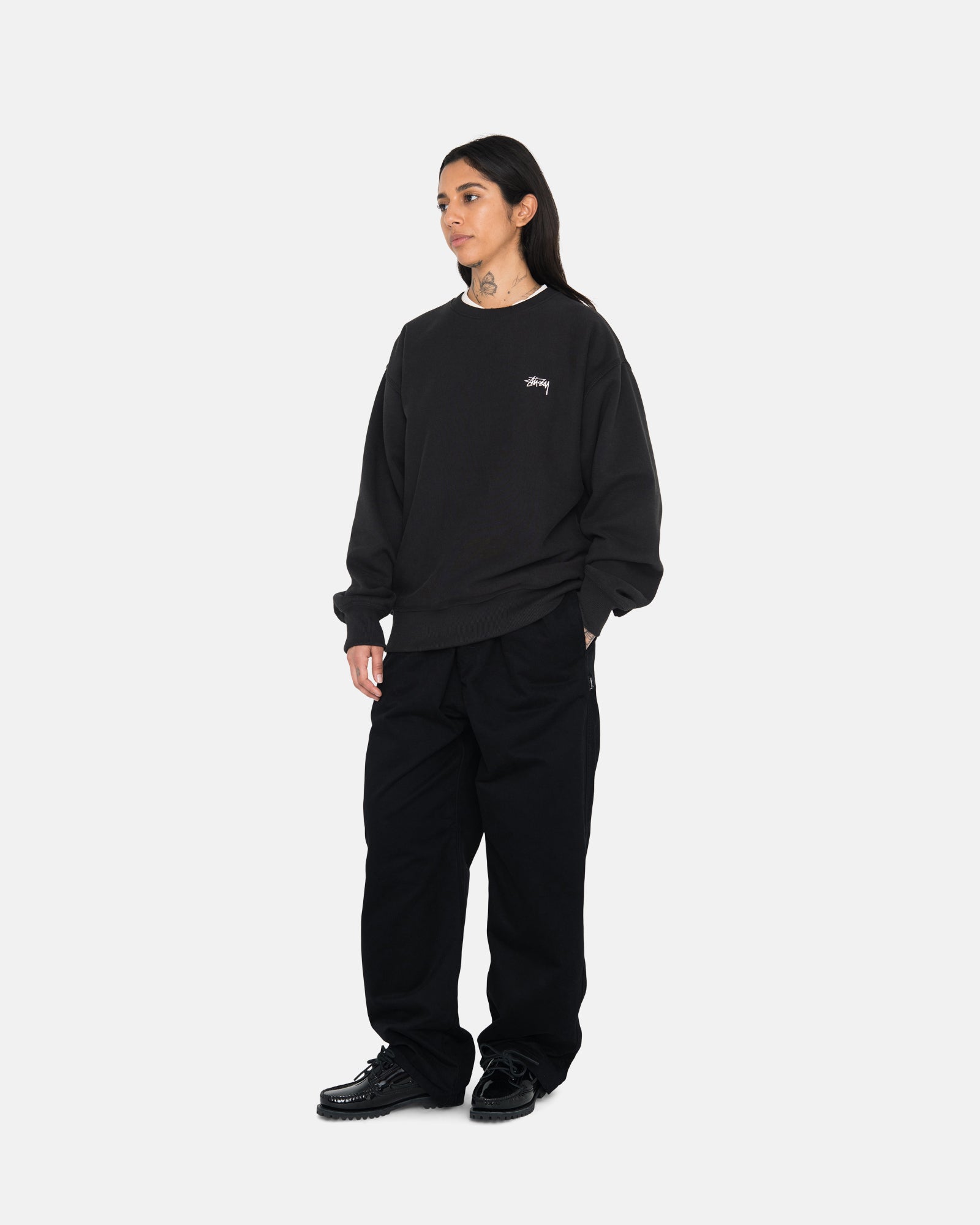 Stussy OVERDYED STOCK LOGO CREW-