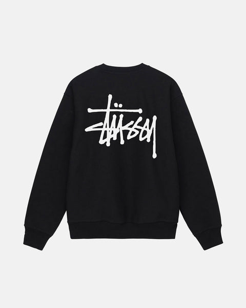 BASIC STÜSSY CREW BLACK SWEATS