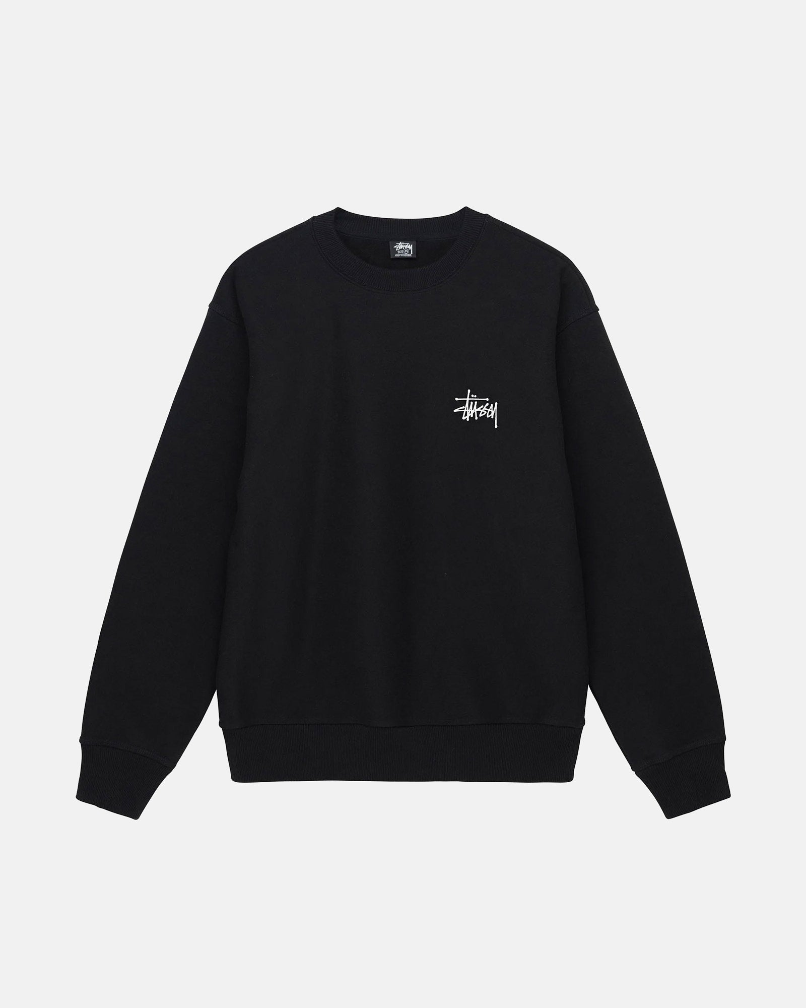 BASIC STÜSSY CREW BLACK SWEATS