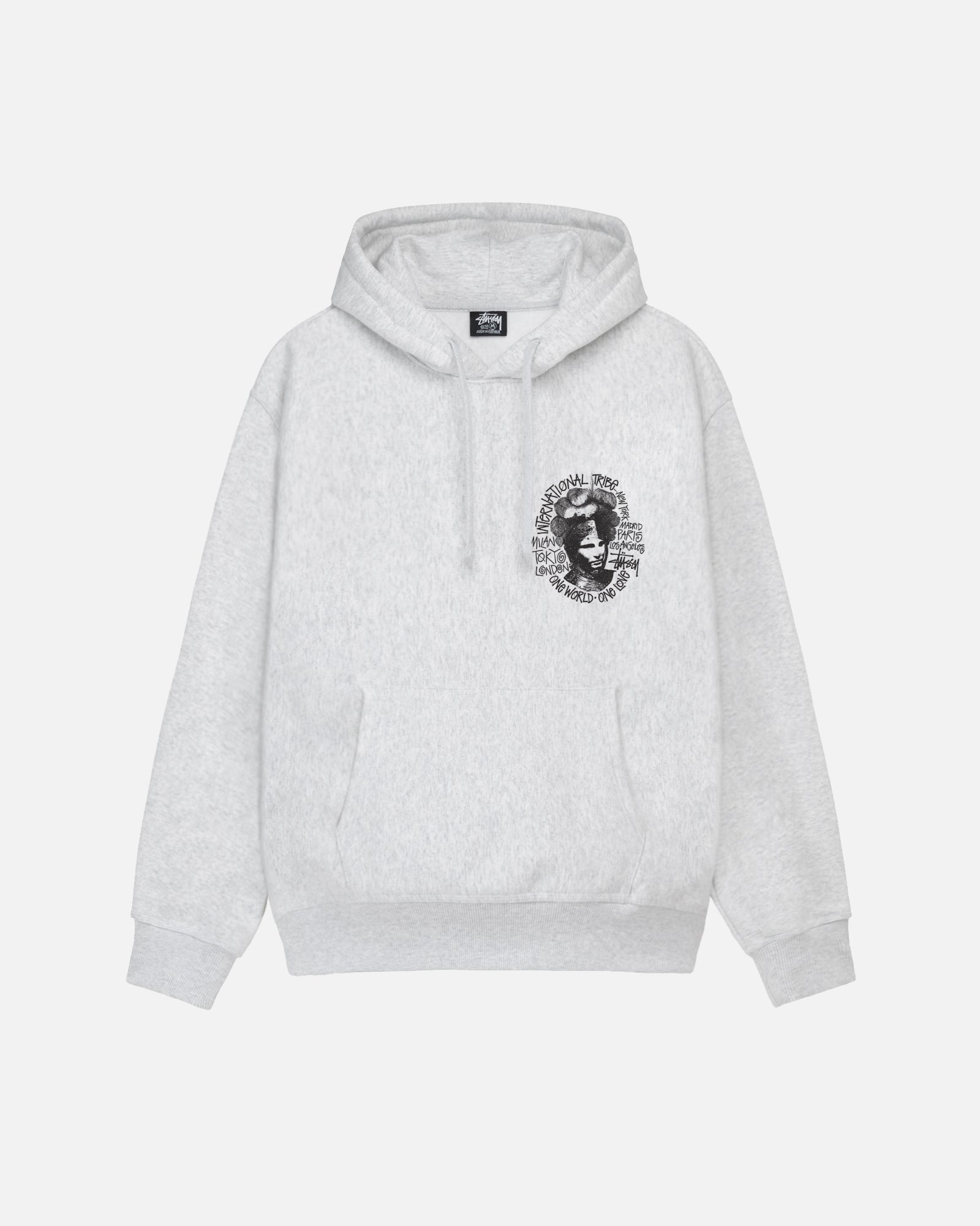 Stussy stock logo online hoodie grey